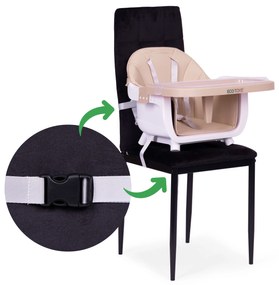 Detská stolička na kŕmenie 2v1 béžová ECOTOYS