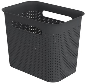 Úložný box s rúčkami BRISEN 7l, 26x18x21cm, čierny S vekom / Bez veka: Bez veka