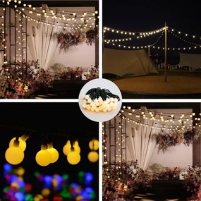 Brilagi - Solárny LED dekoratívny svetelný reťazec BUBBLE 50xLED/8 funkcií, 7 m, IP65, teplá biela