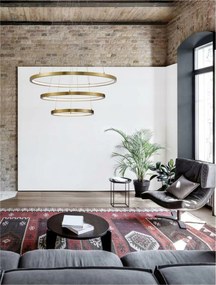 Nova Luce závesné svietidlo Empatia Led 108W 3000K mosadz 807+600+395x2000mm