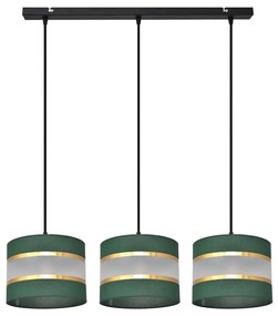Luster na lanku HELEN 3xE27/15W/230V zelená/zlatá