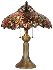 Luxusná lampa Tiffany stolová PÁV metal base Ø43*58