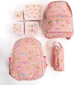 Sada 4 škatuliek na obed a desiatu motýliky