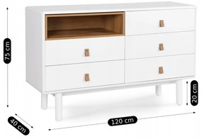 Komoda Nativos (biela) . Akcia -20%. Vlastná spoľahlivá doprava až k Vám domov. 1119080