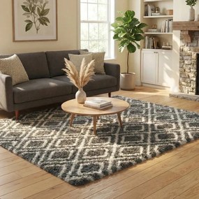 Protišmykový koberec DECOR čierny / biely