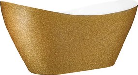 Besco Voľne stojaca vaňa z liateho mramoru Viya Glam 160x70 (170x71) BESCO-Rozmery: 158x70,5, BESCO-Farba: Biela/grafit