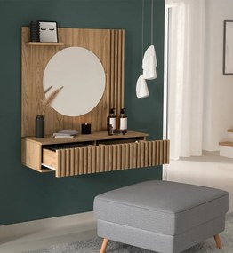 Závěsný toaletní stolek se zrcadlem Entsian 85 cm dub Artisan