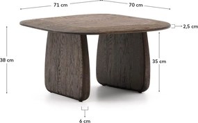Odkladací stolík z dubového dreva 70x71 cm Pirita – Kave Home