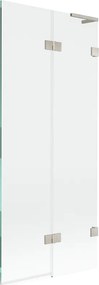 Mexen Lunar L, 2-krídlová vaňová zástena pravá 80 x 150 cm, číre sklo, brúsená oceľ, 897L-080-100-97-00-P
