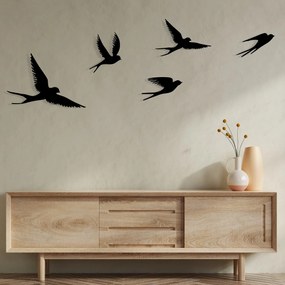 Nástěnná kovová dekorace Crow černá