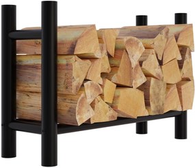 Stojan na drevo Medya round - 30x80x60 cm, kov čierny