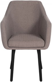 Jedálenská stolička Utrecht - látka, nohy čierne - Sivo-hnedá (Taupe)