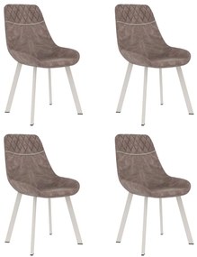 Jedálenské stoličky 4 ks, hnedé, umelá koža