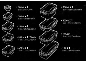 11-dielna sada dóz na potraviny LOCK