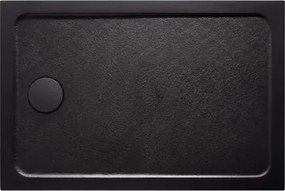 Sprchová vanička obdĺžniková SAT Project 140x90 cm liaty mramor čierna SATSVPRO14090CA