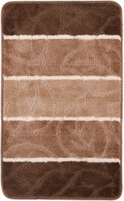 Kúpeľňový koberček MULTI A5019 BROWN CAMEL lístie, hnedý