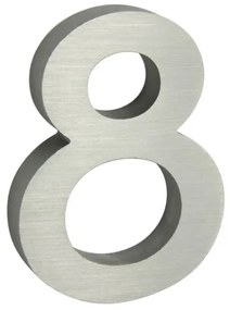 Domové číslo "8", RN.100LV, brúsené, strieborná