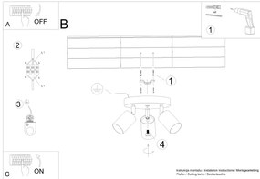 Sollux SL.1287 - Bodové svietidlo VERDO 3xGU10/10W/230V biela