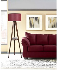 Červeno-hnedá stojacia lampa s textilným tienidlom (výška 153 cm) Sehbalı Tripod – Opviq lights