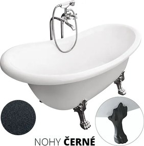 Besco Akrylátová voľne stojaca vaňa Otylia Glam G 160x77 (170x77) bez prepadu BESCO-Typ výpuste: Click-Clack bez prepadu, chróm, BESCO-Nôžky: Biela, …