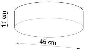 Stropné svietidlo Arena, 1x sivé plastové tienidlo, (biely plast), (fi 45 cm)
