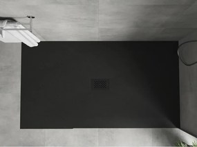 Mexen Hugo, obdĺžniková sprchová vanička SMC 160 x 100 cm, čierna, čierna krytka, 42701016-B
