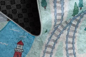 Detský koberec protišmykový BAMBINO 61530 zelený / sivý