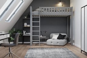 Karina 90x180 vyvýšená poschodová posteľ Natural - bez povrchovej úpravy Ľavé