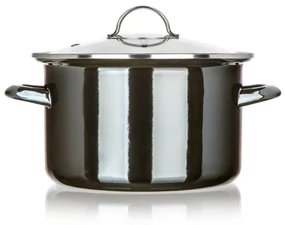 Banquet Hrniec smaltovaný METALLIC Black 24 cm, 3,7 l, s pokrievkou, 24 cm