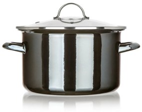 Banquet Hrniec smaltovaný METALLIC Black 24 cm, 3,7 l, s pokrievkou, 24 cm