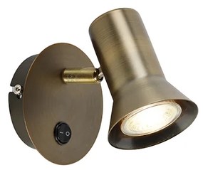 Inteligentný nástenný reflektor bronzový otočný a naklápací s vypínačom Vrátane Wifi GU10 50mm - Karin 1