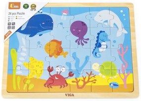 Drevené puzzle 24 dielikov - podmorský svet