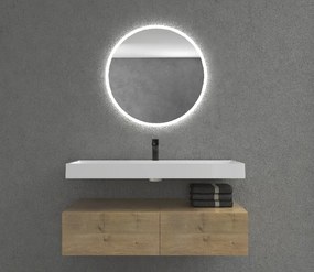 CERANO - Umývadlo z liateho mramoru Vita - nástenné aj na dosku - otvor pre batériu - biela matná - 120x46 cm, CER-CER-8050BD6941