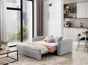 Svetlosivá ženilková rozkladacia/s úložným priestorom pohovka 155 cm Laine – ELTAP