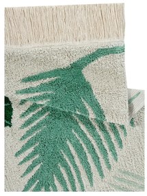 Zeleno-krémový prateľný ručne tkaný bavlnený detský koberec 140x200 cm Tropical Green – Lorena Canals