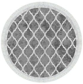 Okrúhly koberec Fence 100 cm sivý