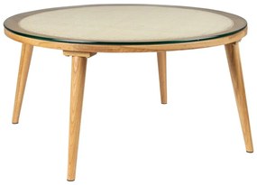Sklenený okrúhly konferenčný stolík v prírodnej farbe ø 70 cm Haru – White Label