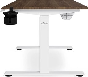 Elektrický stôl s nastaviteľnou výškou ergonomický biely/orech,1400x700 mm: ARIA