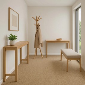 Vebe, Metrážny koberec Santana béžová s podkladom gél, záťažový, na mieru, šíře 4m, béžová, guma (gél - protišmykový), chodba / predsieň