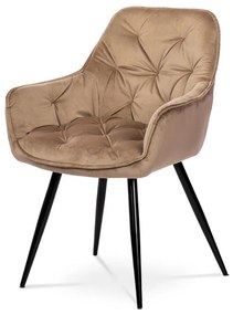 Jedálenská stolička DCH-421 CAP4, poťah cappuccino zamatová látka