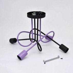 Prisadený luster OXFORD 4xE27/15W/230V čierna/fialová