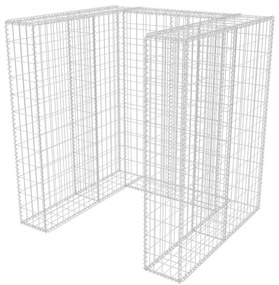 Gabiónová ohrada na odpadkový kôš, oceľ 110x100x120 cm