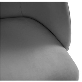 Šedá Zamatová stolička Aurora dĺžka 55 × šírka 56 × výška 80 cm WINDSOR & CO