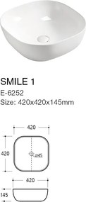 Comad Keramické umývadlo na dosku UM-6252 SMILE 40, biela