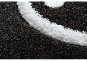 Dywany Łuszczów, Detský kusový koberec Petit Panda white kruh, 160x160 (priemer) kruh, čiernobiela, detská izba