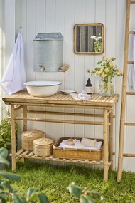 Ib Laursen Úložný košík s vekom z ratanu Menší