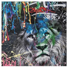 Obraz na plátne 80x80 Abstraktný lev – graffiti