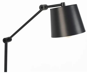 Čierna stojacia lampa s kovovým tienidlom (výška 135 cm) Hajo – White Label