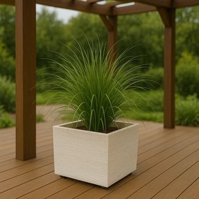 Kvetináč MADERA SQUARE ECO WOOD 38,5 cm , bielyECO, L