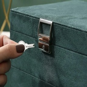 Elegantná šperkovnica Soulima, organizér na bižutériu, zelená